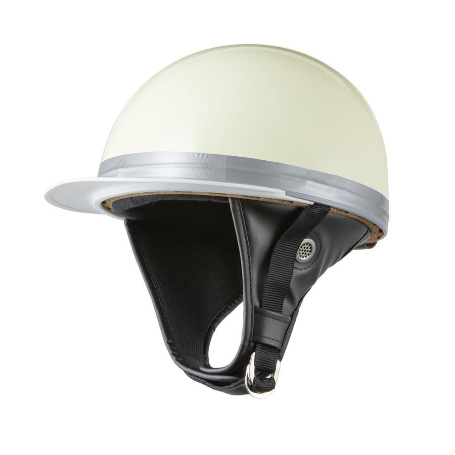 バイクヘルメット コルク半キャップ ホワイト フリーサイズ 57cm~60cm