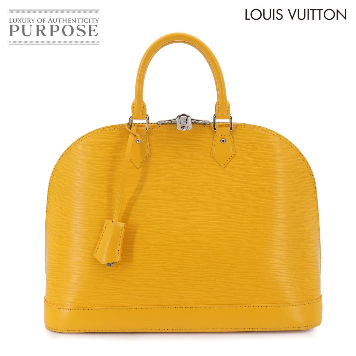 新品同様 ルイ ヴィトン LOUIS VUITTON エピ アルマ GM ハンド バッグ レザー シトロン M40629 シルバー 金具 Epi Alma GM 90325562