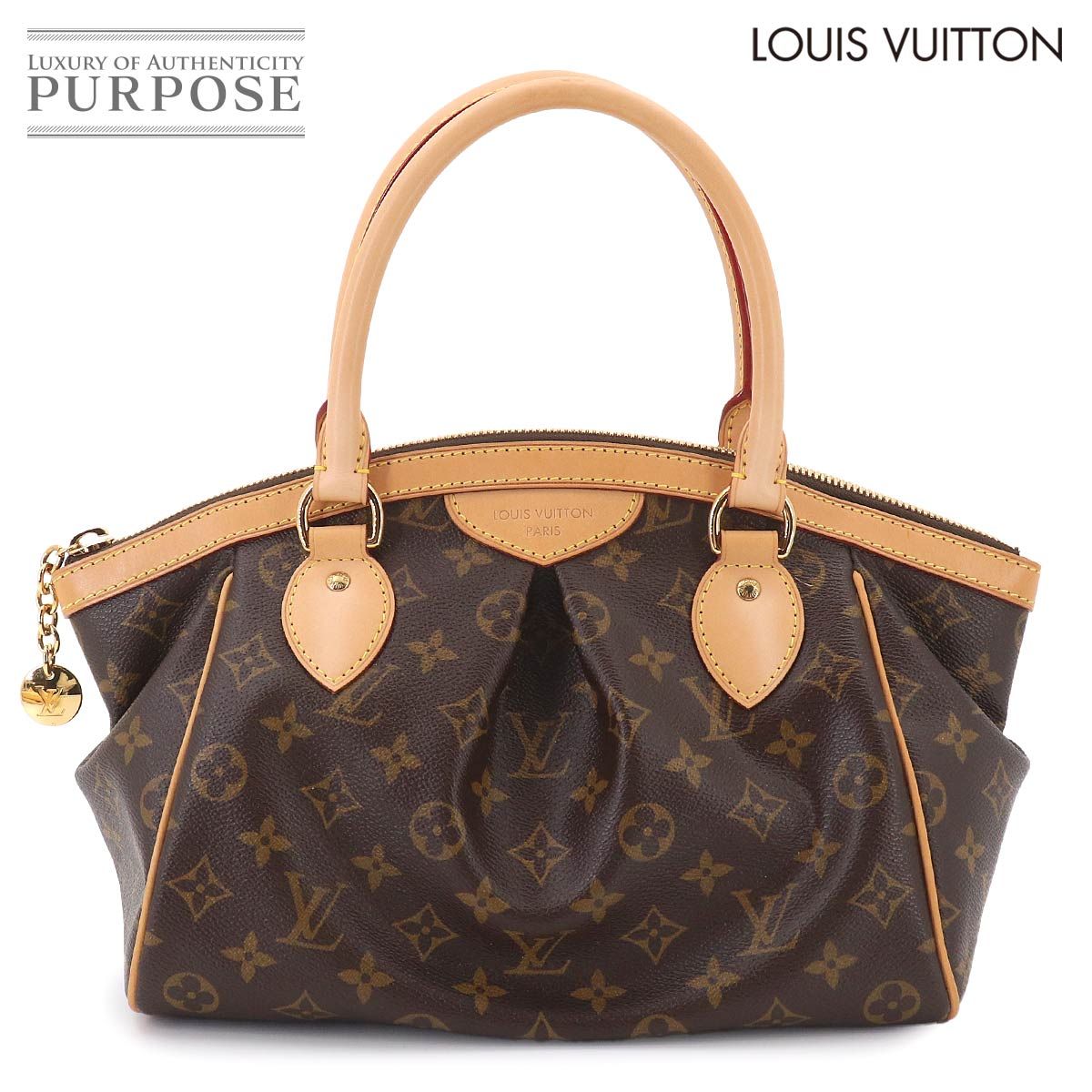 新品同様 ルイ ヴィトン LOUIS VUITTON モノグラム ティボリ PM ハンド バッグ ブラウン M40143 ゴールド 金具 Tivoli PM 90326287