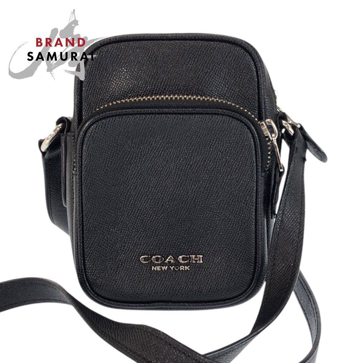 美品 COACH コーチ ブラック 黒 シルバー金具 レザー F72515 ショルダーバッグ ポシェット レディース 602654【中古】