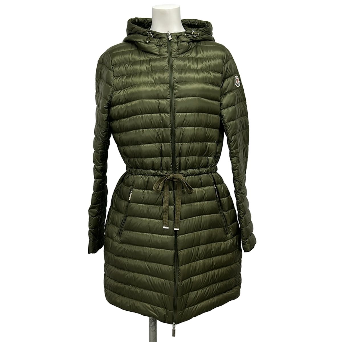 MONCLER(モンクレール) ダウンコート サイズ1 AURE カーキ 長袖/ジップアップ/冬 ダウン