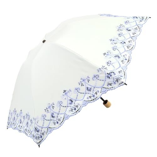 [シノワズリーモダン]日傘 完全遮光 UVカット 折りたたみ傘 傘 晴雨兼用 遮光率100% UVカット率100％ 遮熱 逃熱 マーブル 刺繍 涼しい かわいい きれい 軽量 母の日 ギフト/ be423b18
