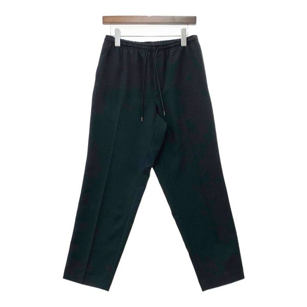 KAJA カジャ パンツ イージーパンツ テクノフランネル ストレッチ シャーリング トラウザーズ 美品 20210425 ウエストゴム メンズ サイズ1 ブラック ズボン DM19261■