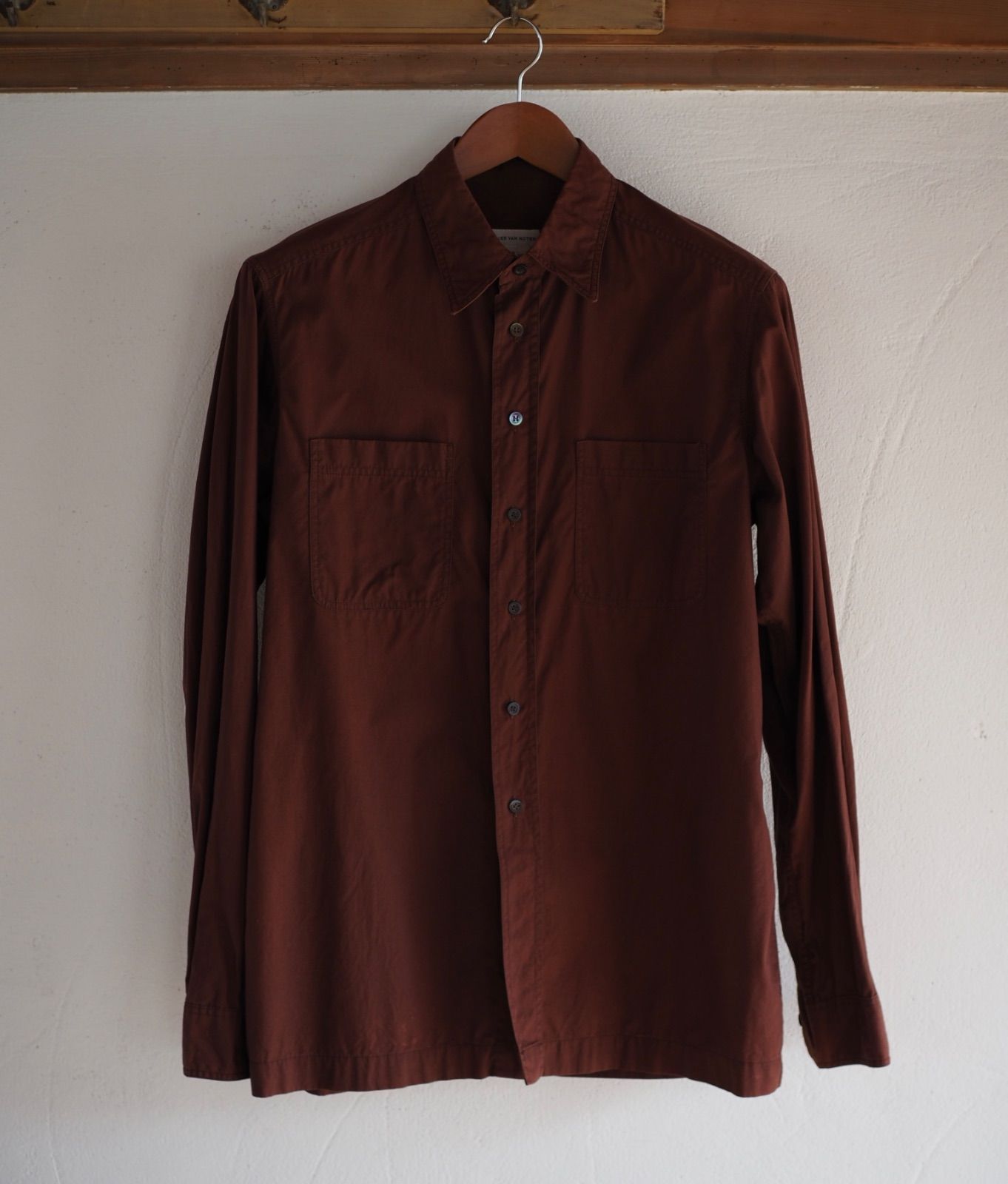 90s ドリスヴァンノッテン DRIES VAN NOTEN ブラウンシャツ サイズ50 ＊メルカリのみの出品です。