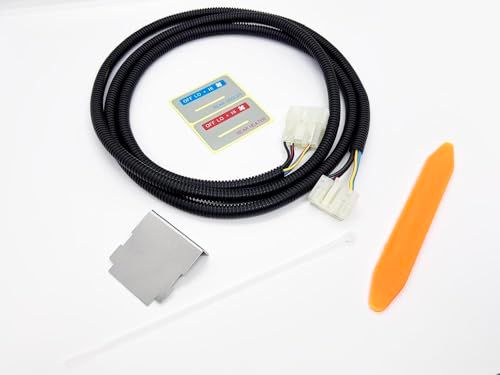R★3517 【日本製】 200系 ハイエース 配線保護用コルゲートチューブ付き リアヒーター スイッチ 移設 ハーネス 2000mm 取り付けステンレスステー + 内張り剥がし + 灰色ステッカー セット カプラーオン コネクター 電装 15b30923