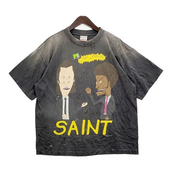SAINT MICHAEL セントマイケル Tシャツ カットソー 半袖 SS TEE RAPTURE SM-HR8-0000-015 メンズ Lサイズ ブラック トップス DM19291■