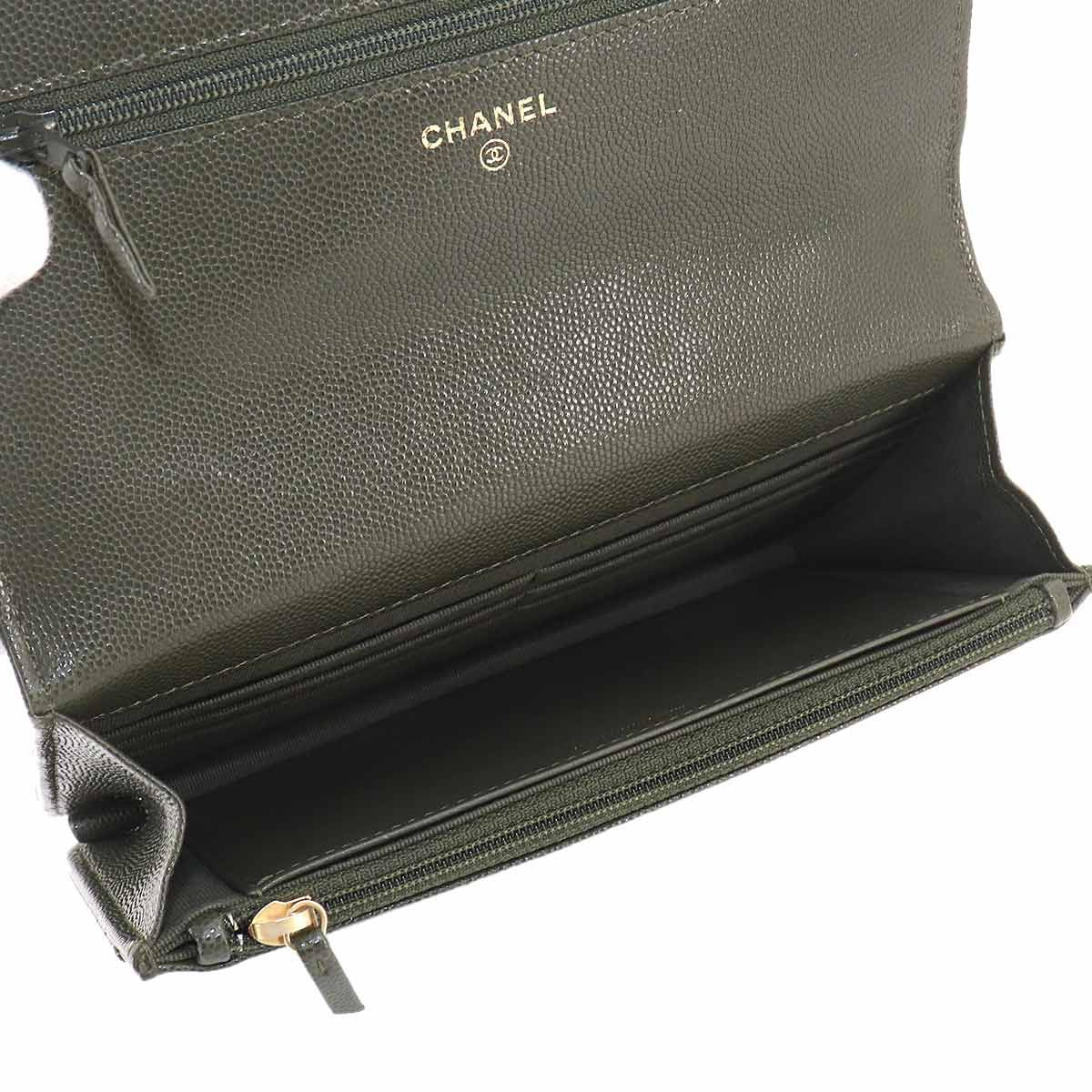 未使用 展示品 シャネル CHANEL マトラッセ チェーン ウォレット 長