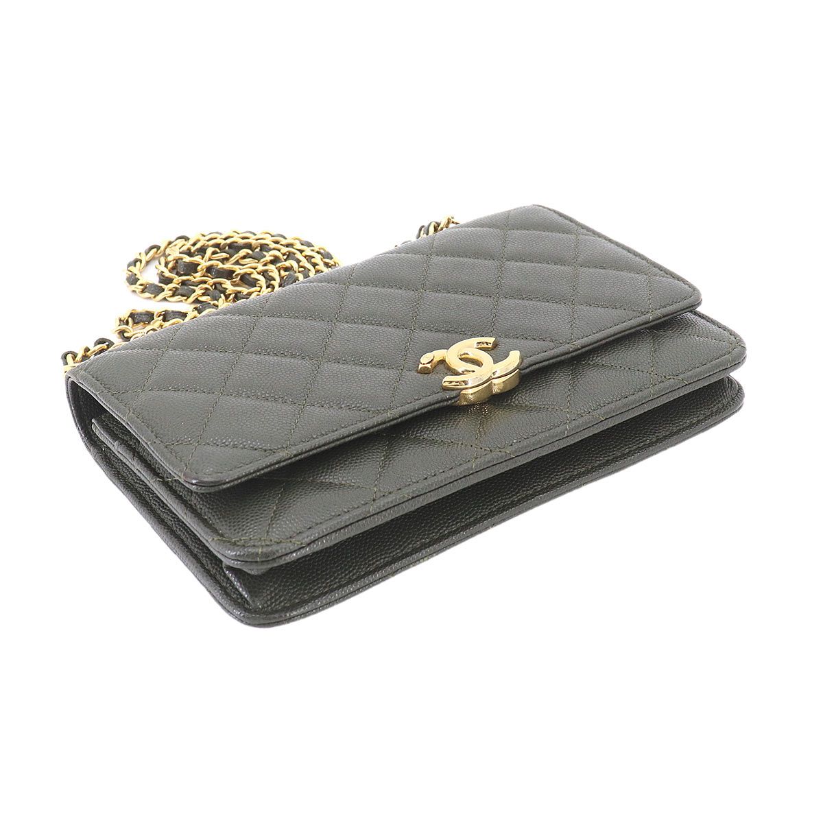 未使用 展示品 シャネル CHANEL マトラッセ チェーン ウォレット 長