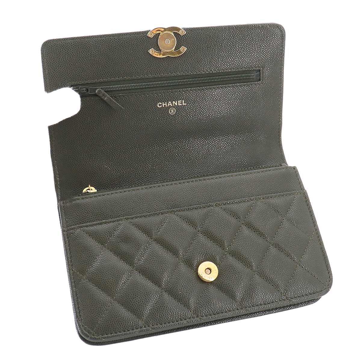 未使用 展示品 シャネル CHANEL マトラッセ チェーン ウォレット 長