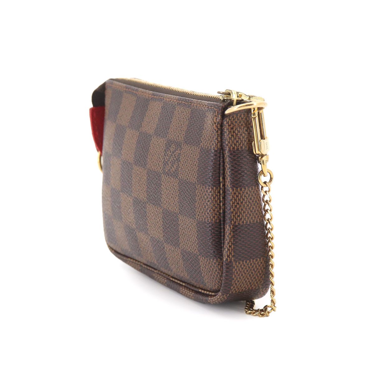 美品 ルイヴィトン ダミエ エベヌ ミニ ポシェット アクセソワール 茶 美品 ルイ ヴィトン LOUIS VUITTON ヴィヴィエンヌ ダミエ ミニ