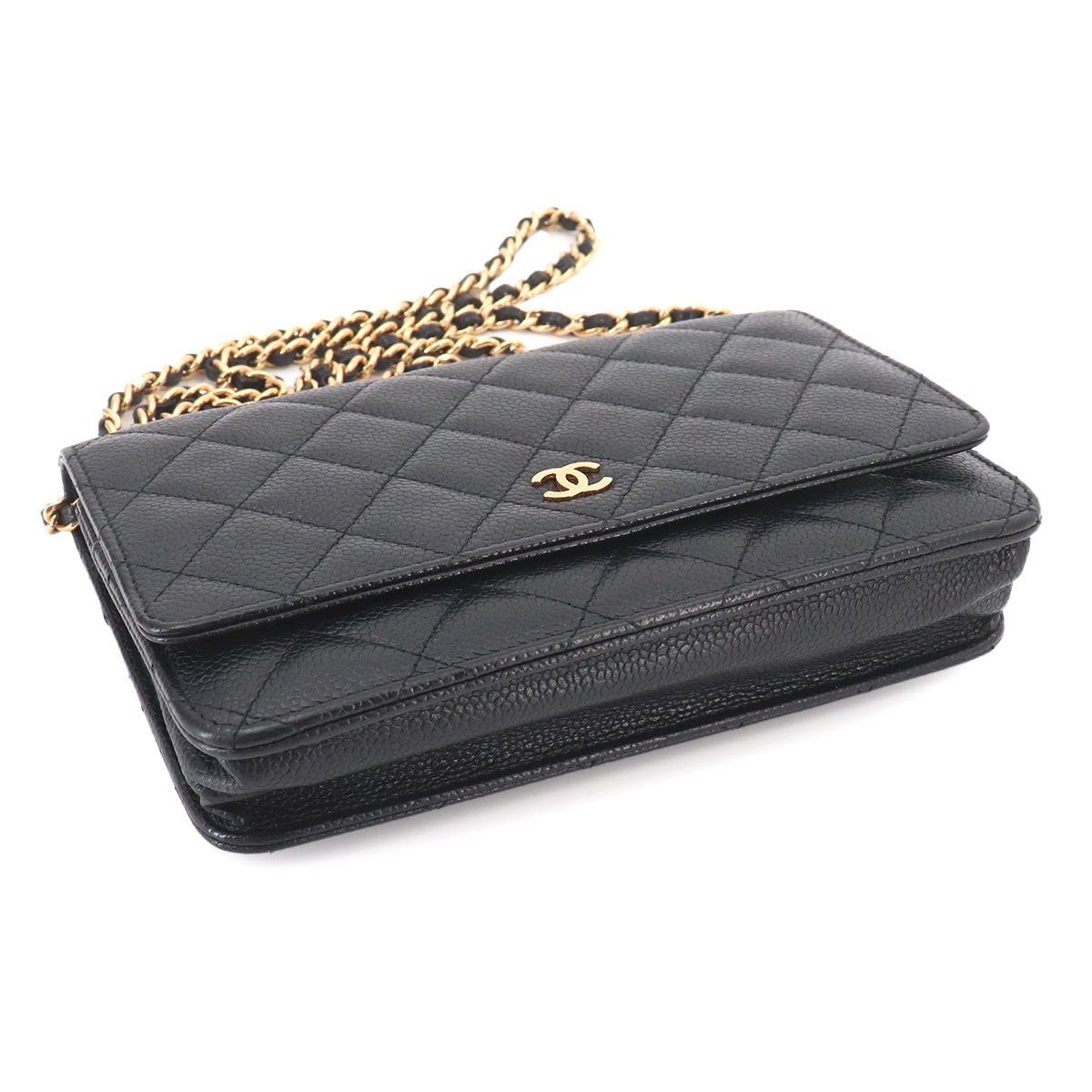 新品同様 シャネル CHANEL マトラッセ チェーン ウォレット 長財布