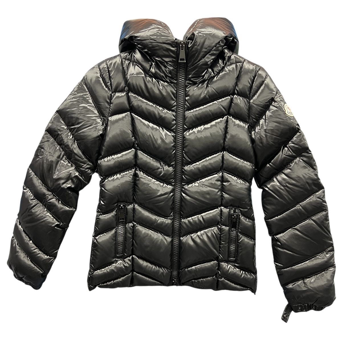 MONCLER 極美品 モンクレール FULIGULE フリグレ 46378 2018年 ダウンジャケット ナイロン フェザー ブラック サイズ0 レディース Aランク 中古 鑑定済 モンクレールダウン