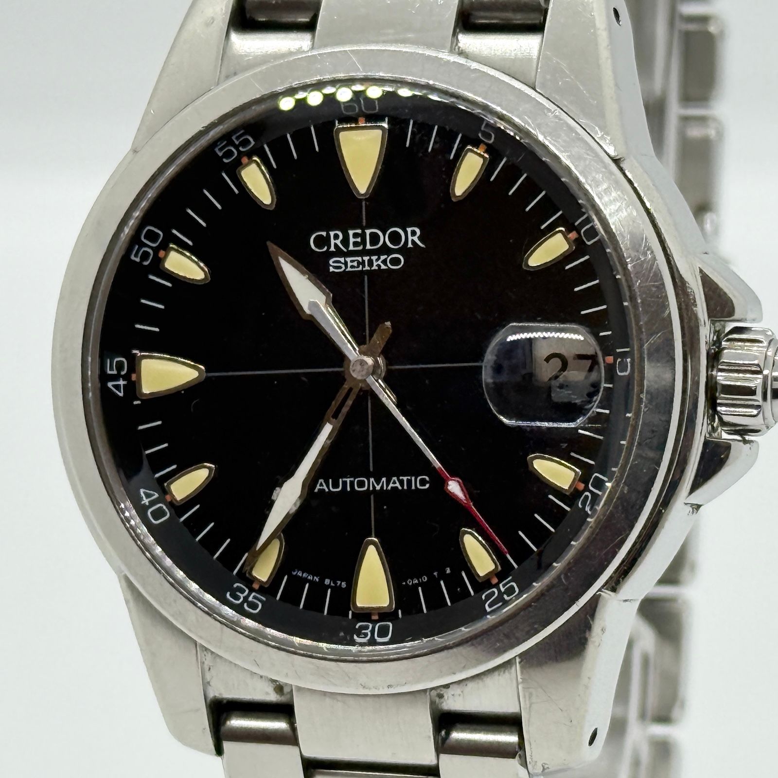 SEIKO セイコー フェニックス クレドール 8L75-0A10 ブラック AT メンズ 訳あり 腕時計 稼働品