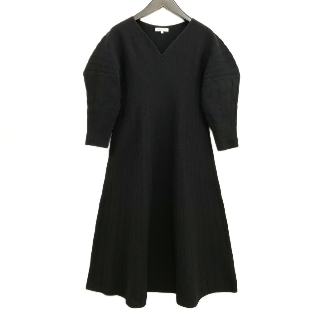 エポカ EPOCA 23AW ラディカル ストレッチ ニット ドレス ロング ワンピース 38 ブラック M5J2126309