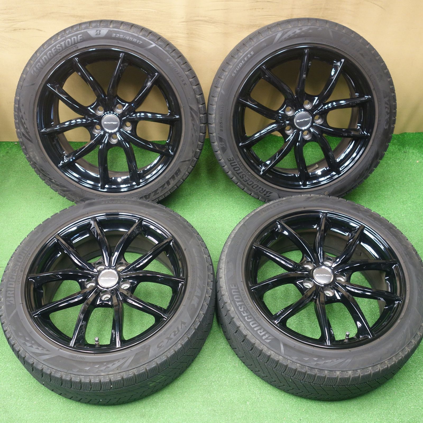 バリ溝!9分★プジョー 等 EUROTECH VP-Line 225/45R17 スタッドレス ブリヂストン ブリザック VRX3 ユーロテック 17インチ PCD108/5H★6052301KTス