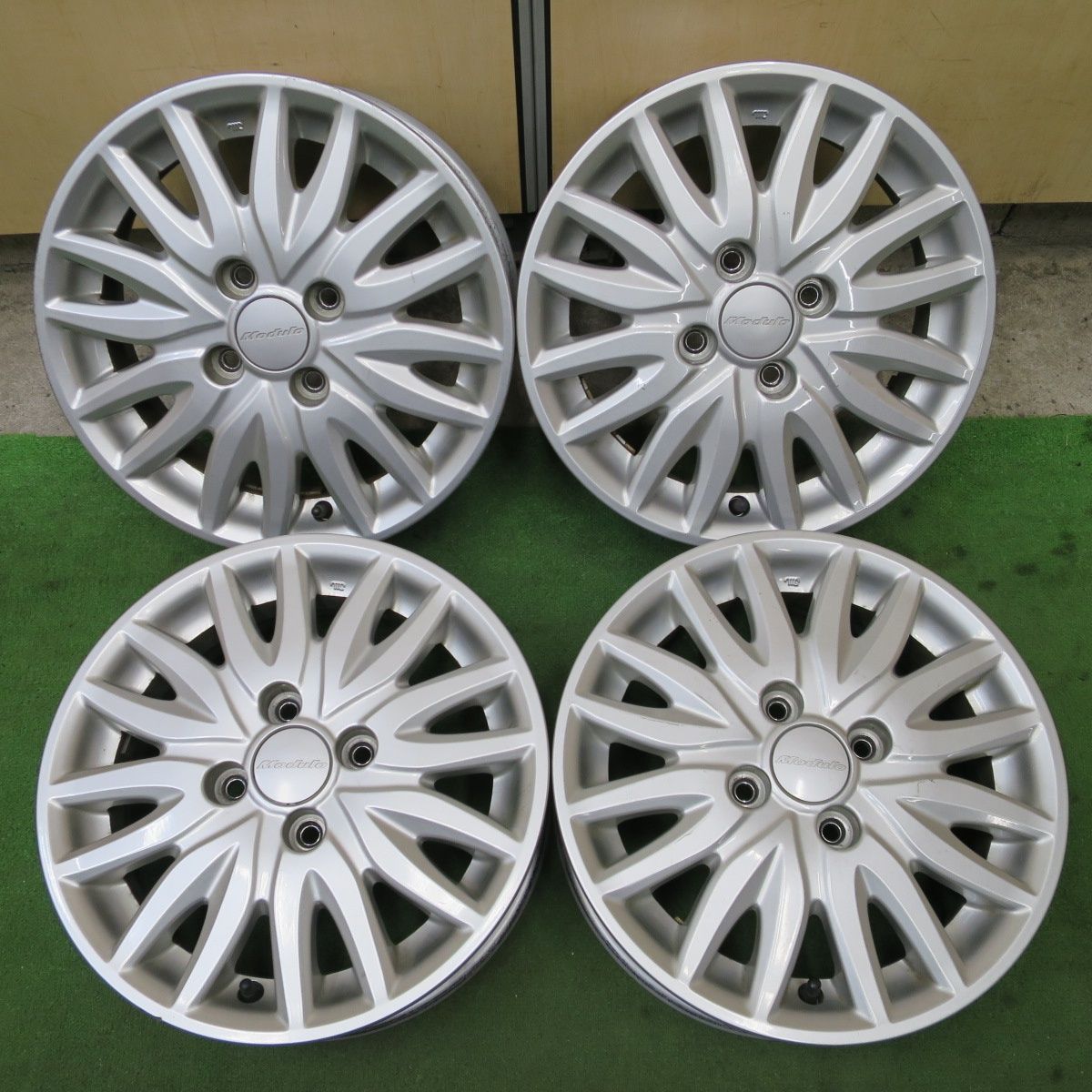 [送料無料] 4本価格★ホンダ N-BOX 等 純正 Modulo ME-009 ホイール 14インチ モデューロ 14×4.5J PCD100/4H★6052704NGホ