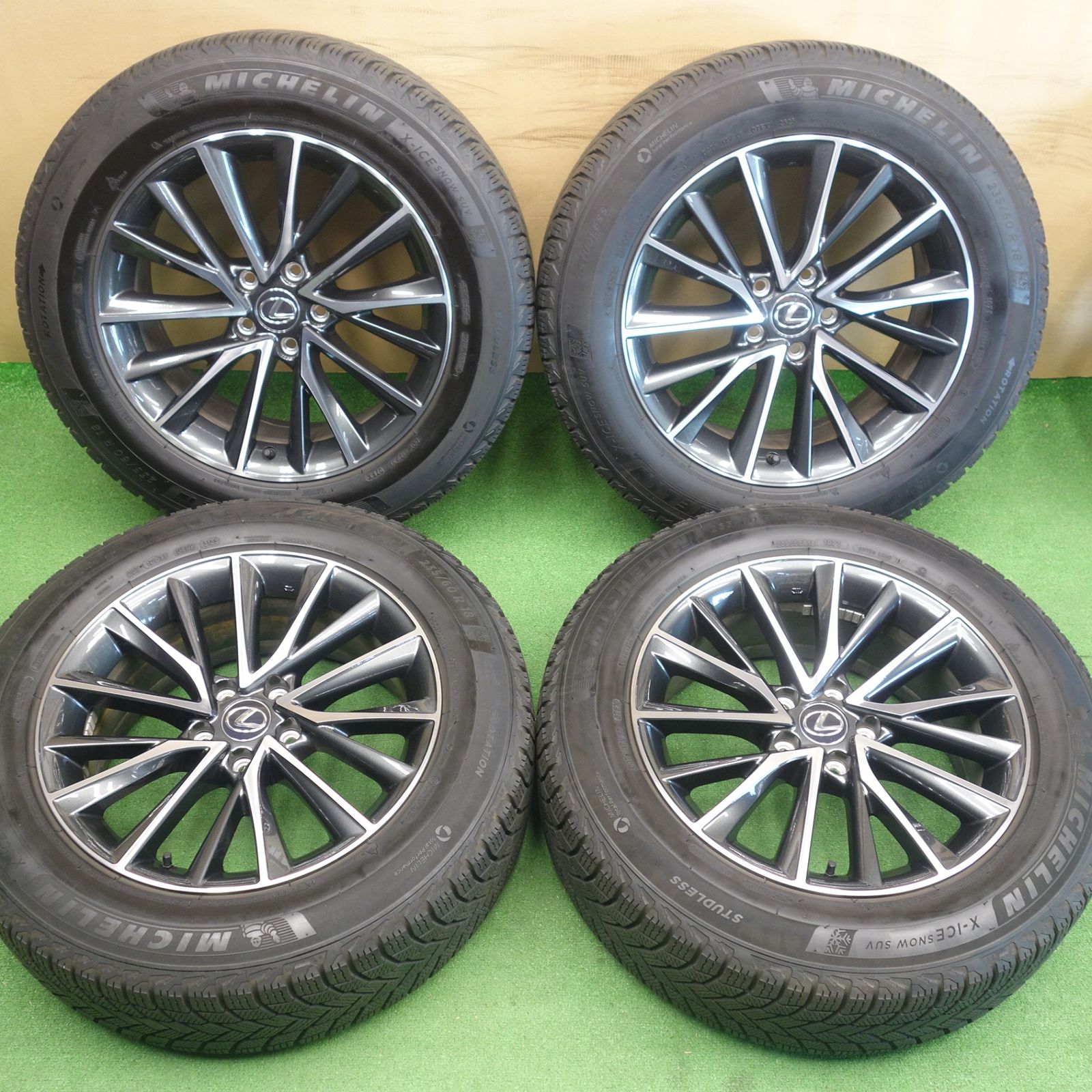 センサー付！バリ溝！23年！キレイ！9分★レクサス NX 純正 235/60R18 スタッドレス ミシュラン X-ICE SNOW SUV 18インチ PCD114.3/5H★6051101KTス