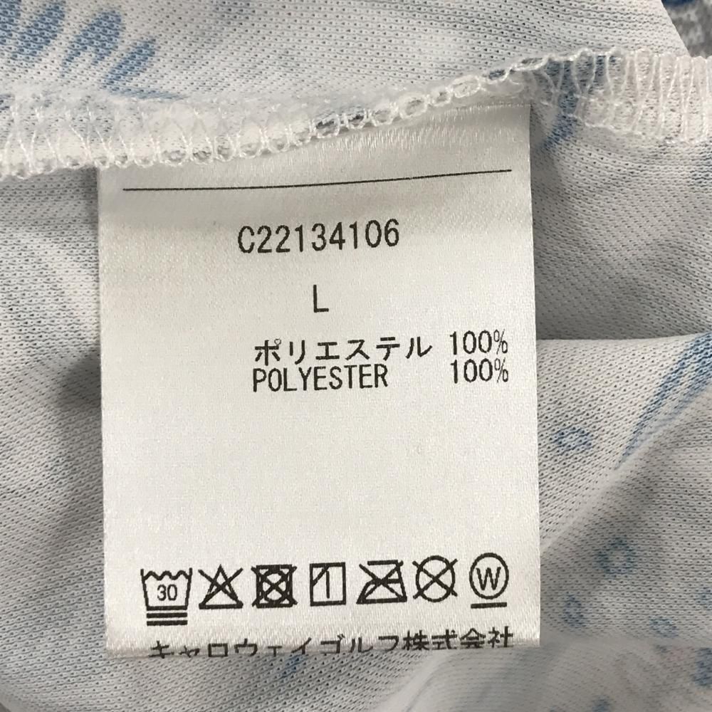 未使用品】キャロウェイ 半袖ポロシャツ 白×ブルー×グレー 下方花柄