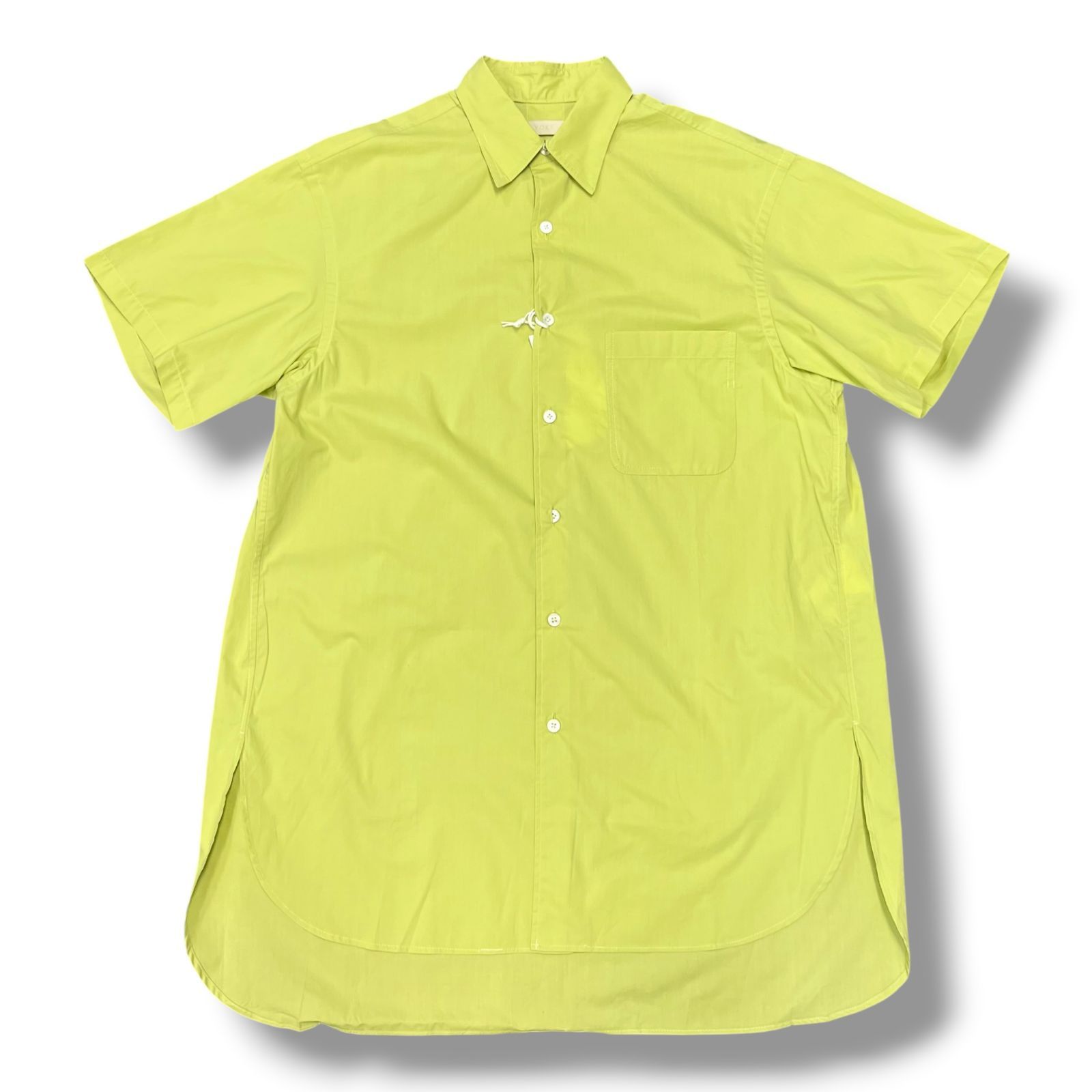 参考上代27,500円 未使用品 YOKE 24SS BOXY REGULAR COLLAR SHIRT S/S ボクシーレギュラーカラーシャツ 半袖シャツ ヨーク YK24SS0697SH ライム 1 1797A1