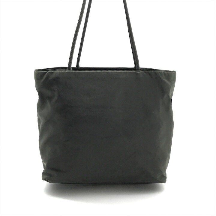 良品 PRADA プラダ 三角ロゴ ナイロン テスート トート バッグ カーキ