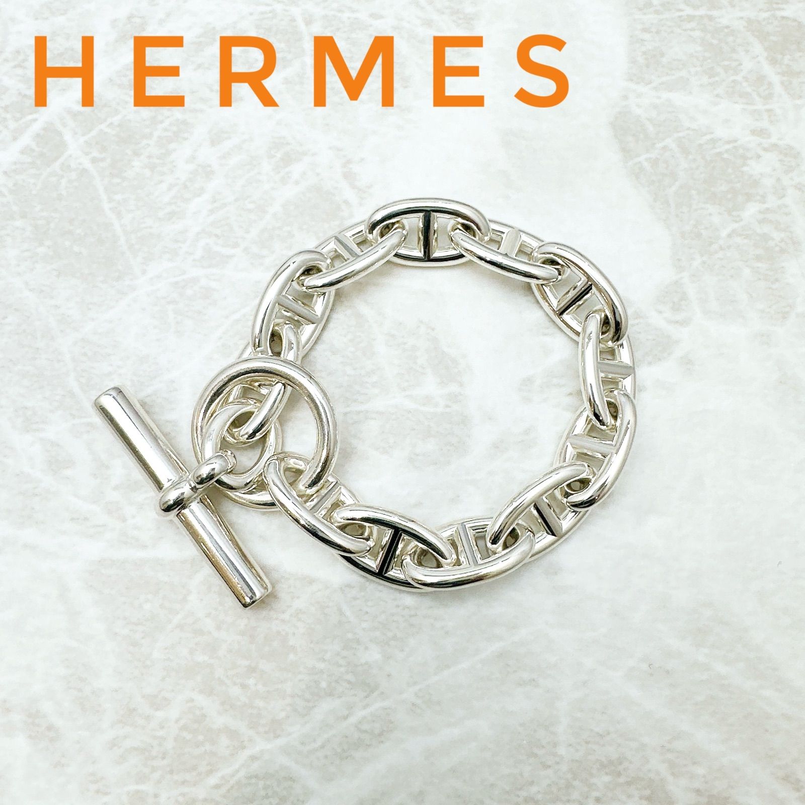 美品?HERMÈS シェーヌダンクルGM 12コマ シルバー ブレスレット 約20 cm U