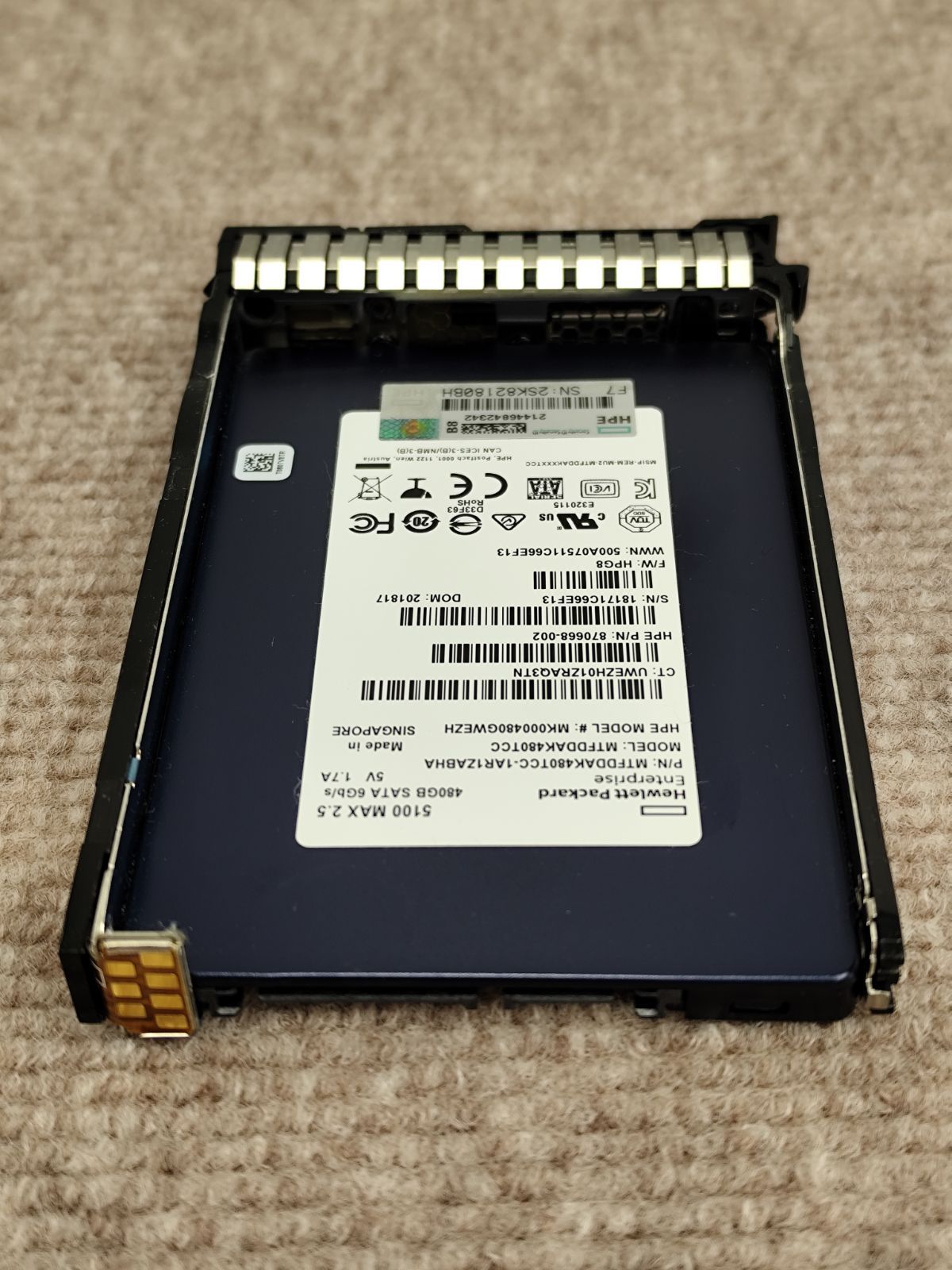 HPE 480GB SATA 2.5 SSD (870668-002) H2