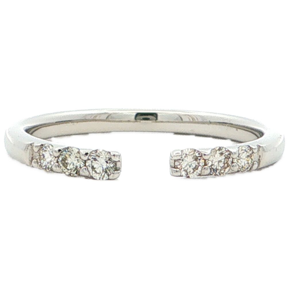 0.17ct シンプルライン 6P ダイヤモンドリング 指輪 Pt900-2.4g 11号 #51 プラチナ【♀】【S】【レディース】★■615683【中古】