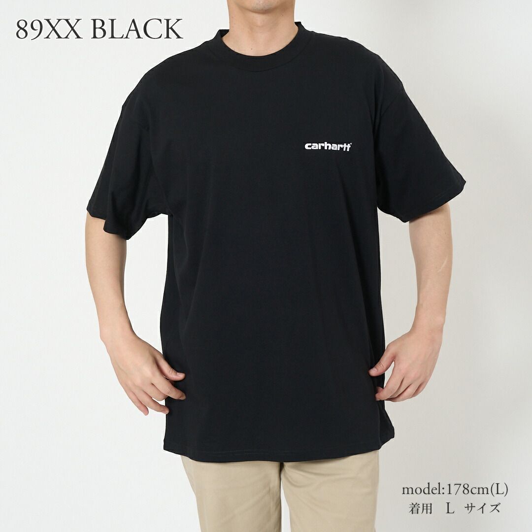 カーハート ワークインプログレス CARHARTT WIP Tシャツ メンズ レディース ユニセックス 男女兼用 I036003 ロゴTシャツ 半袖 綿100％ コットン オーガニックコットン プリントTシャツ 89XX BLACK