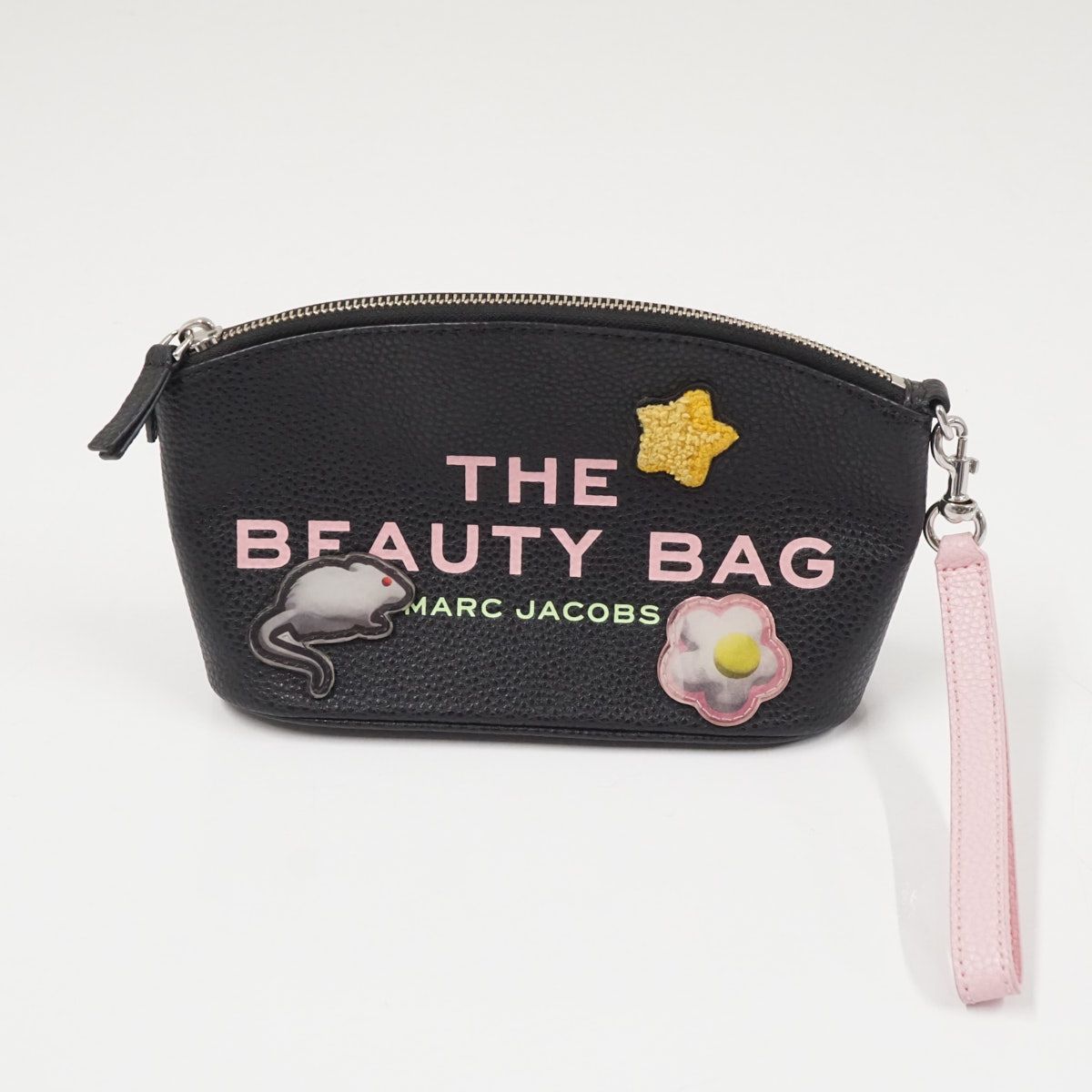 Marc Jacobs マーク ジェイコブス クロスボディバッグ マルチカラー USED品 パウンドレザー製 ステッカーパッチ ブラック ポーチ X9831