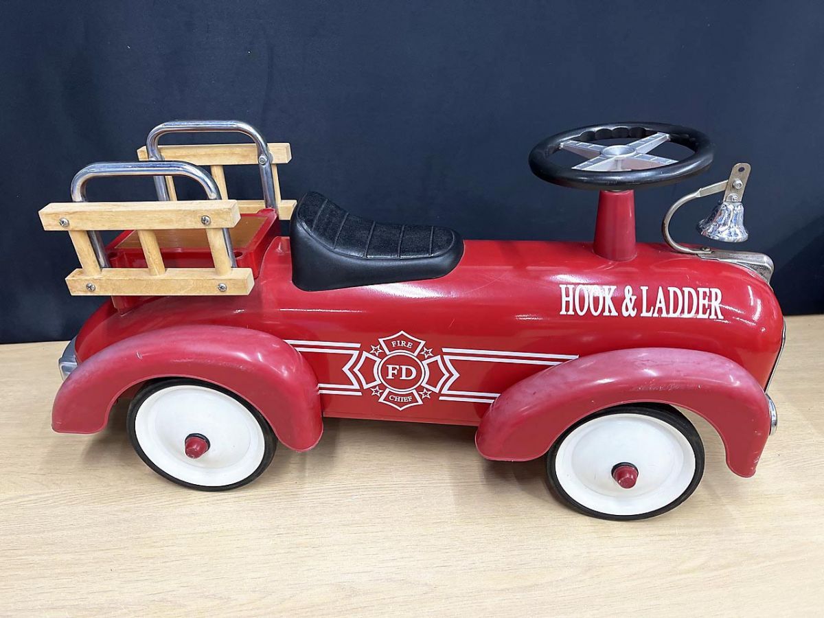 【現状品】 ARTABURG アルタバーグ HOOK＆LADDER 消防車 乗用玩具 レトロ 全長:約75cｍ ★