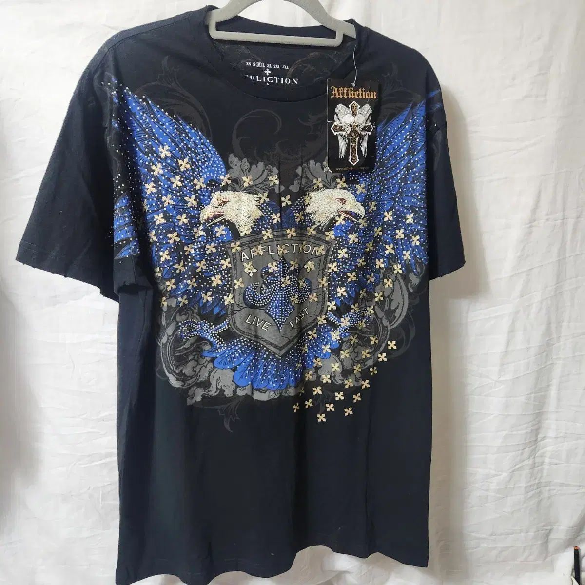 アフィニション ブラック 半袖 Tシャツ An Ode フリル デザイン