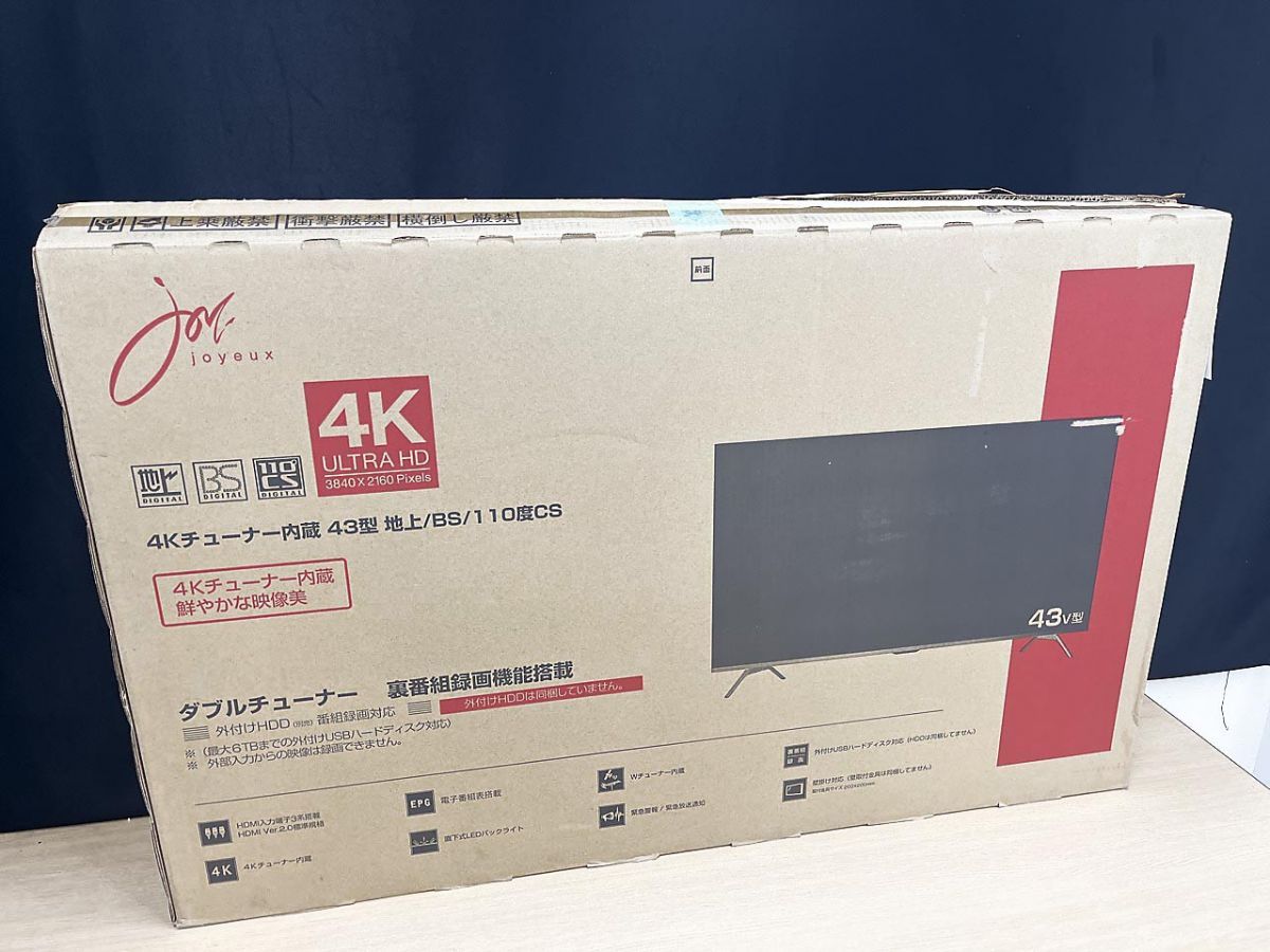展示品】 joyeux ジョワイユ 4Kチューナー内蔵液晶テレビ 43型