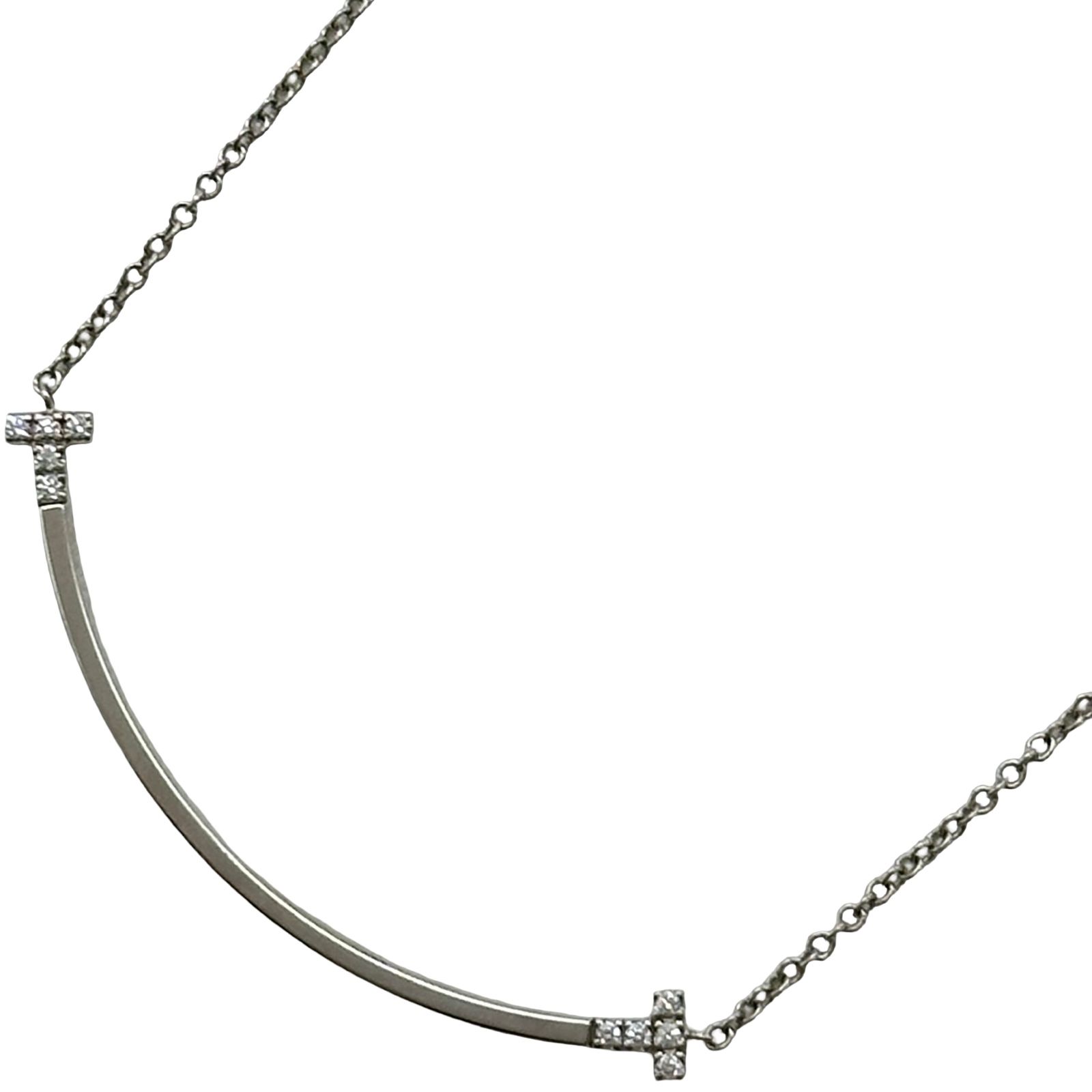 ティファニー TIFFANY＆CO Tスマイルダイヤネックレススモール ホワイトゴールド Au750 ダイヤモンド ジュエリー