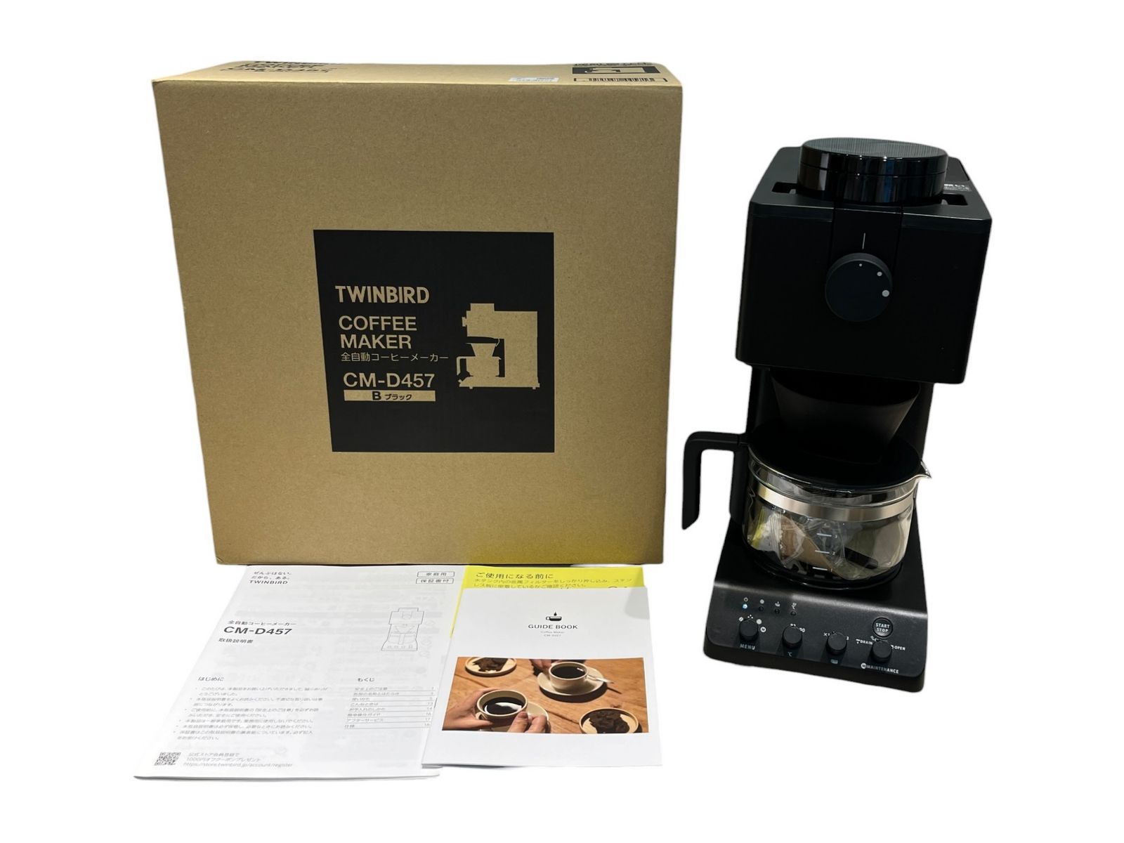 TWINBIRD (ツインバード) コーヒーメーカー ミル付き CM-D457 ブラック