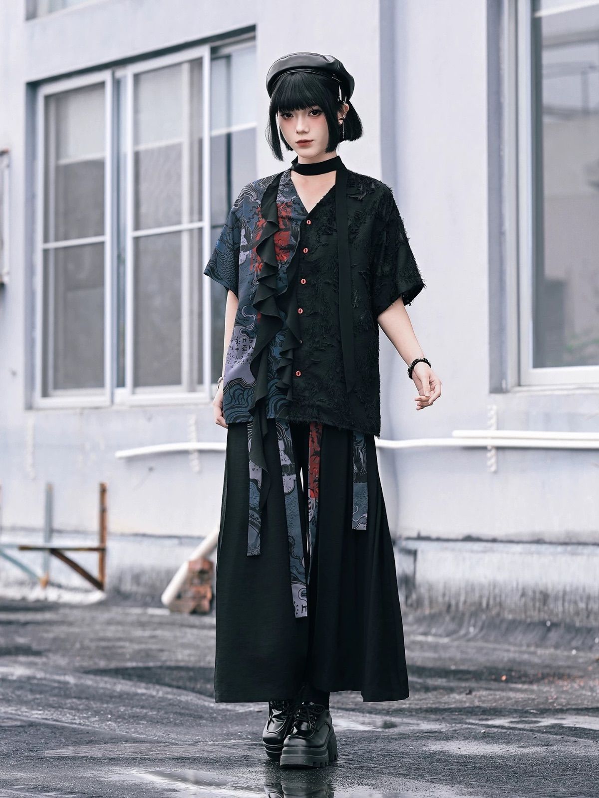 袴パンツ ワイドパンツ 和柄 パンツ モード系 サルエルパンツ ガウチョ