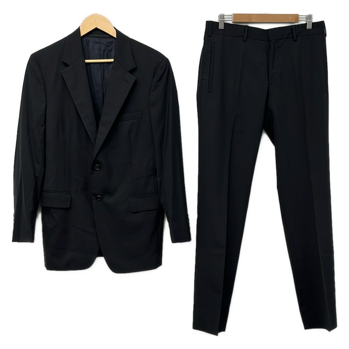 PRADA(プラダ) シングルスーツ メンズ美品 - 黒 肩パッド