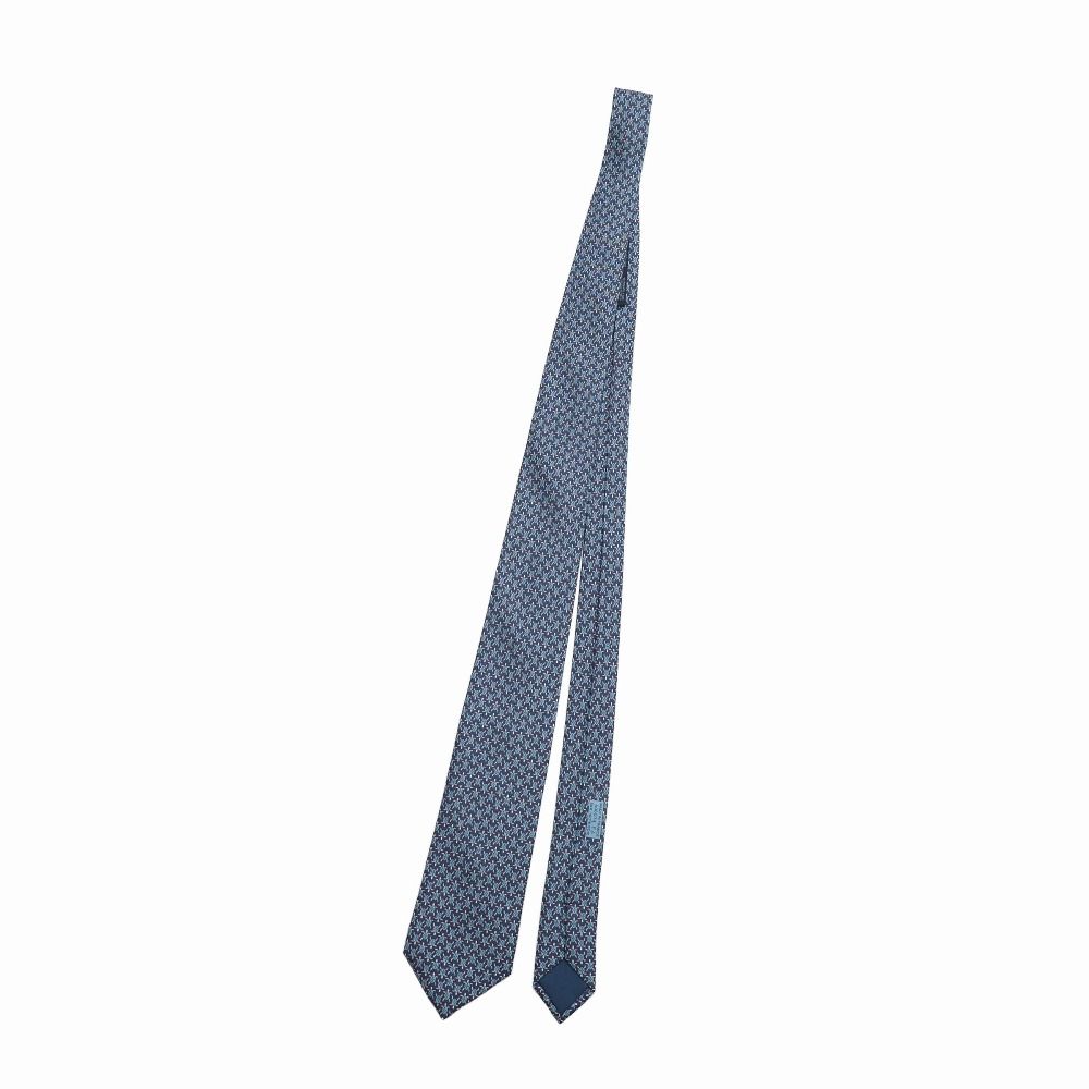 ■美品■HERMES エルメス ネクタイ シルクツイル タートル 総柄 ブランド古着【中古】20260605/RA9664