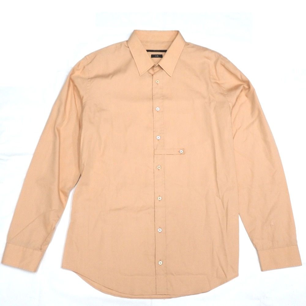 NA49111 グッチ 長袖シャツ skinny ピンク系 #42 メンズ GUCCI 中古