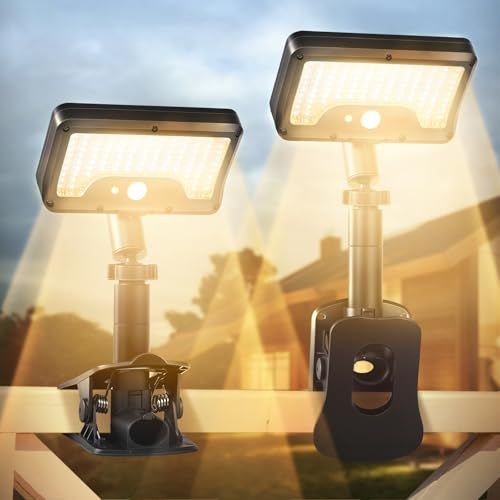 ソーラーライト 屋外 センサーライト 屋外 92LED IP65防水 クリップ式ソーラーライト 360度調整ランプ 1800mAh USB充電 太陽光充電 明暗/人感センサーライト 800ルーメン超高輝度 玄関/駐車場/庭/フェンス/キャンプ 39a2eda8