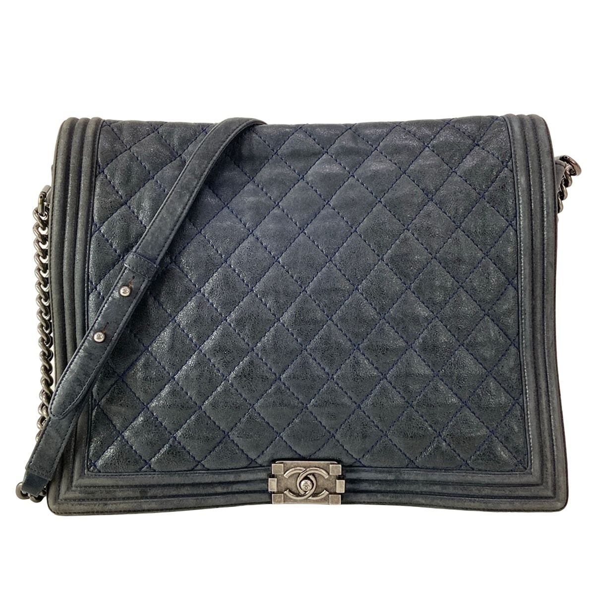 CHANEL(シャネル) ショルダーバッグ パリダラスボーイ ダークネイビー チェーンショルダー/ヴィンテージシルバー金具 レザー