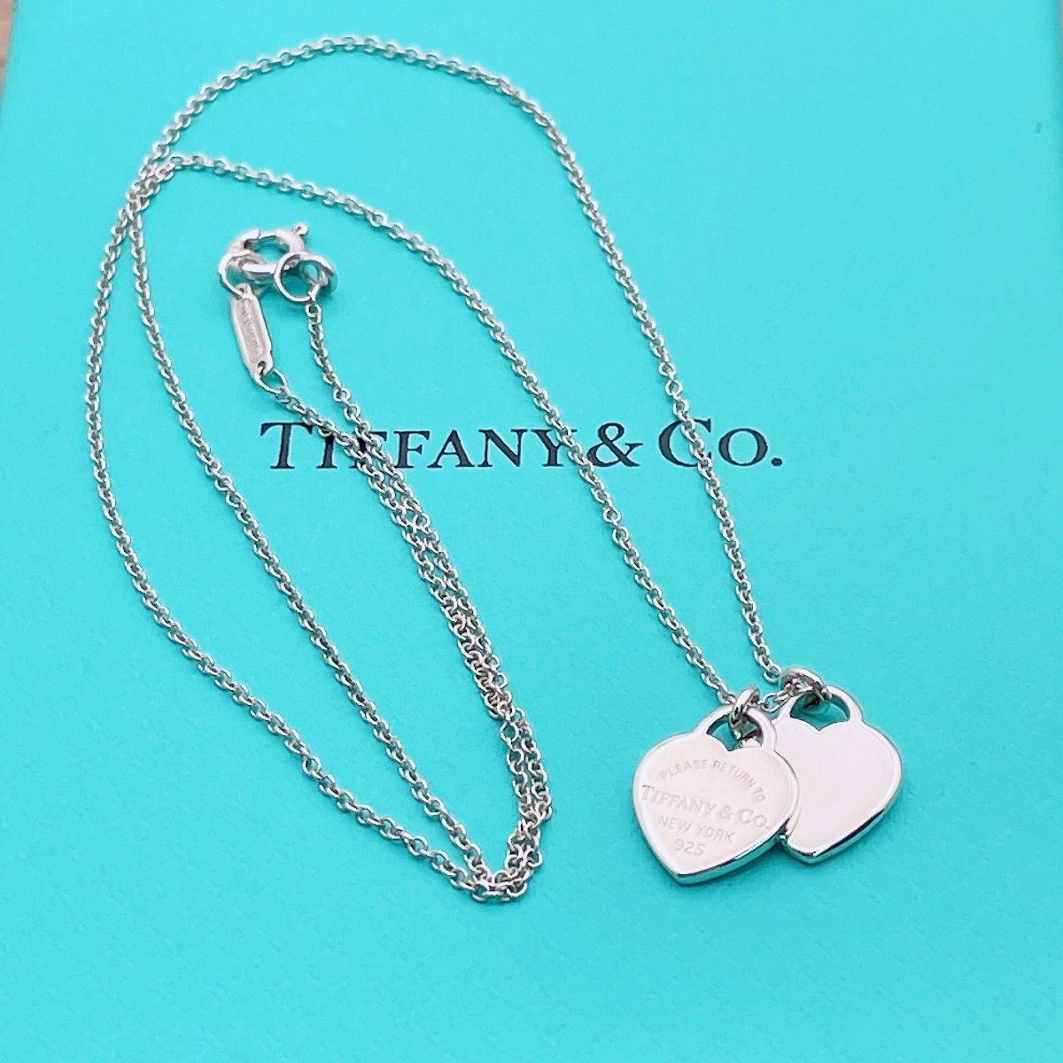 ◇ティファニー◇新品仕上済 Tiffany&Co. リターントゥティファニー ダブルハート ネックレス ペンダント Ag925 ブランド 2.94g