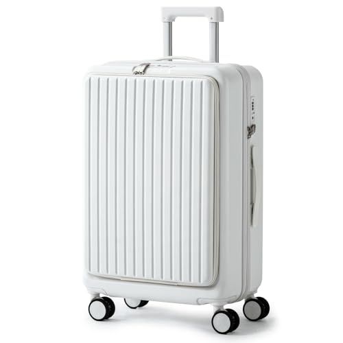 [タンスのゲン] ひるおびで紹介 キャリーケース 多機能 フロントオープン 【Sサイズ 機内持ち込み 大容量 32L 2泊3日】 小型 USBポート TSAロック カップホルダー 軽量 頑丈 スーツケース 84200000(108695)pms