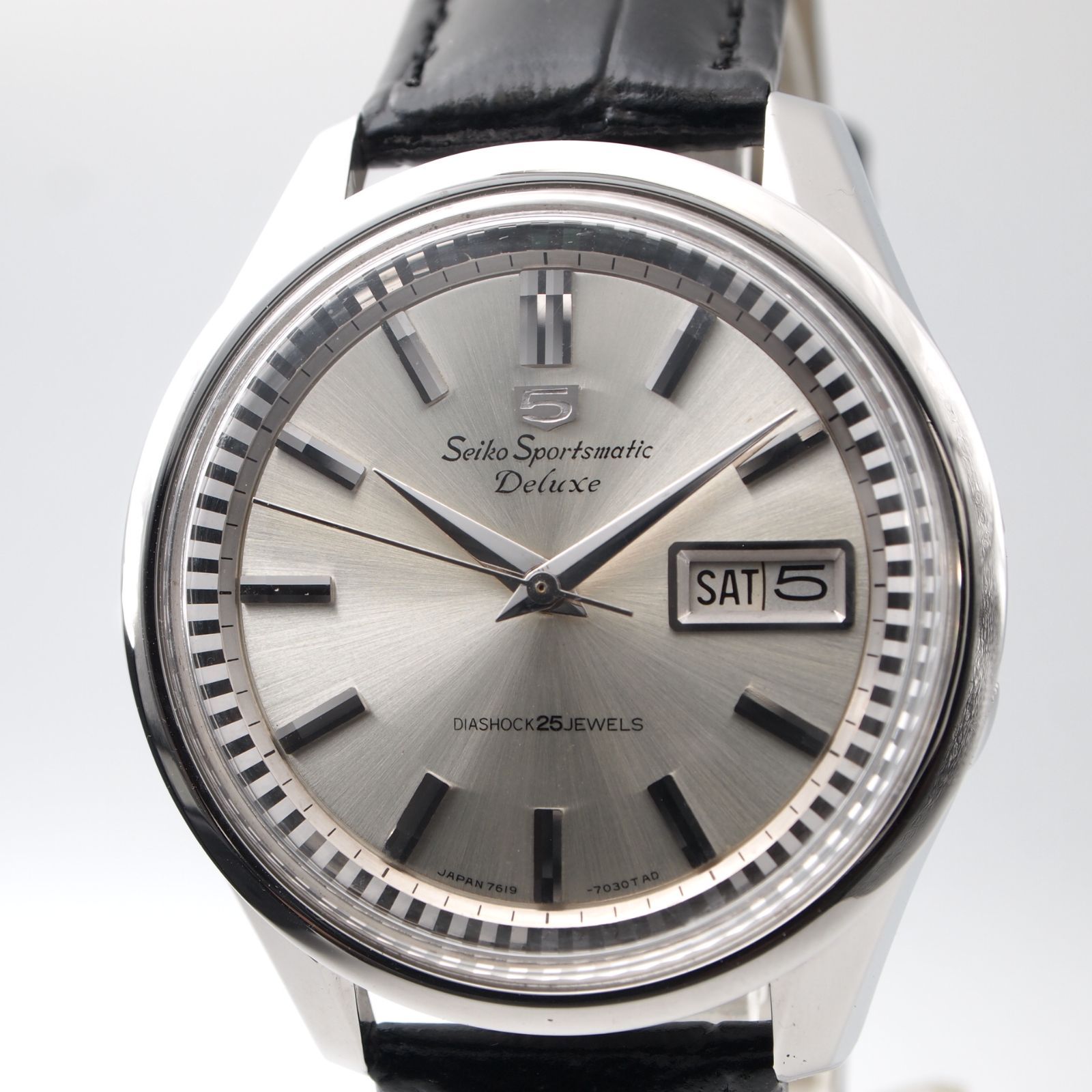 OH済 ビンテージ SEIKO 5 デラックス サンレイシルバー