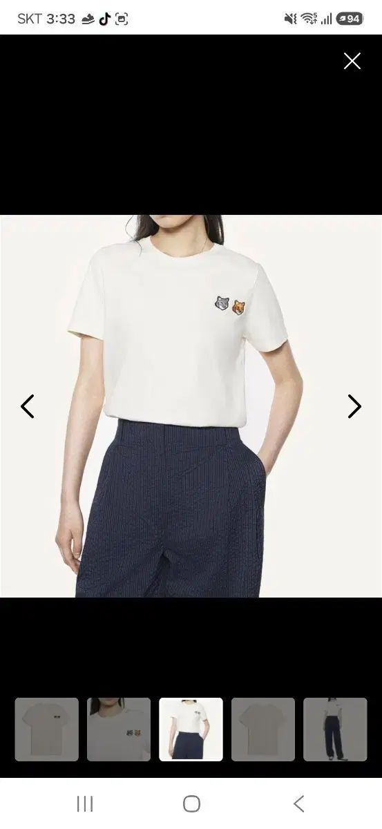 メゾンキツネ 半袖Tシャツ アイボリー 2匹 キツネ m