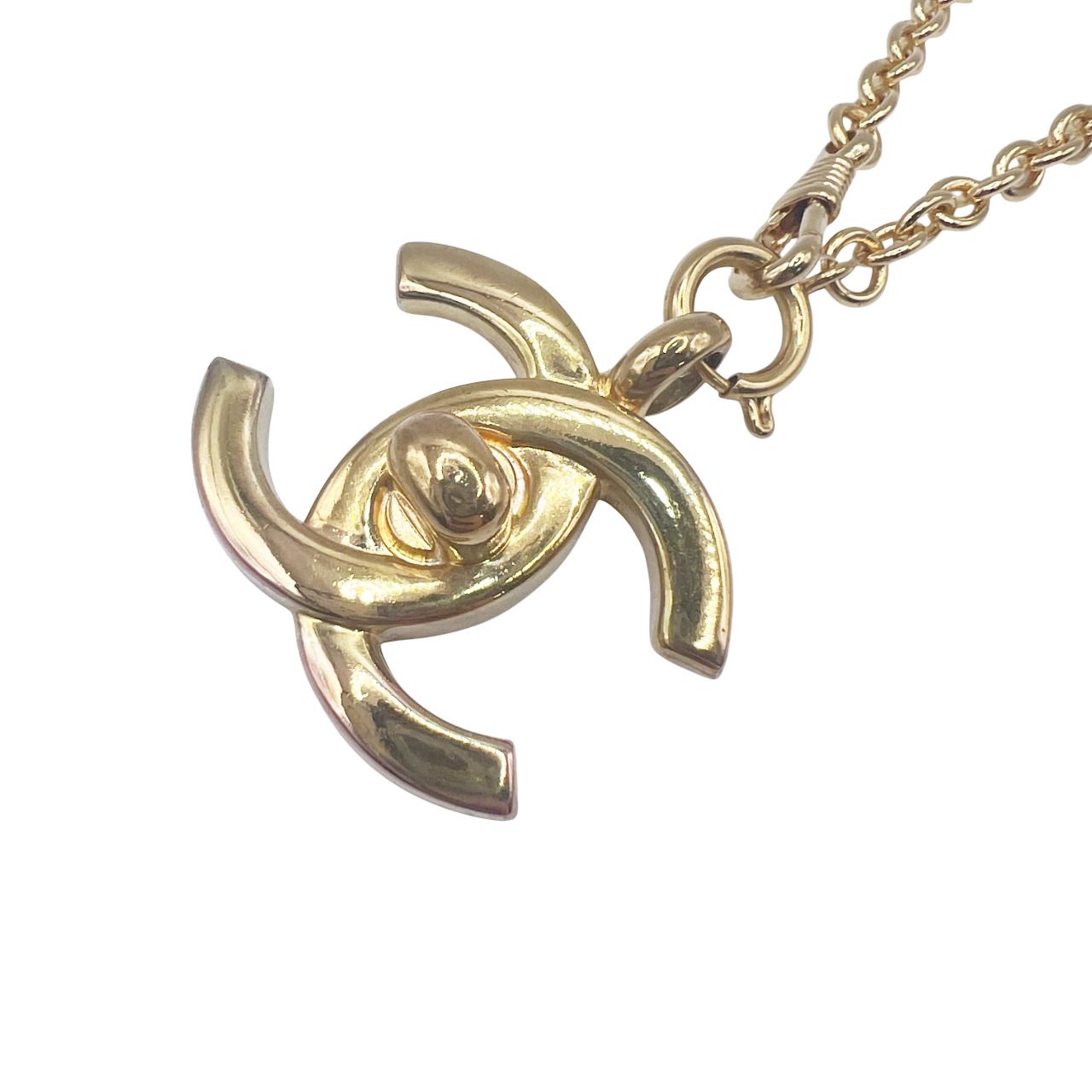 CHANEL シャネル ココマーク ターンロック チェーン ネックレス ペンダント 97P 1997年製 コスチュームジュエリー アクセサリー ゴールド ヴィンテージ アンティーク Bランク 鑑定済 中古 シャネルネックレス 89,650円