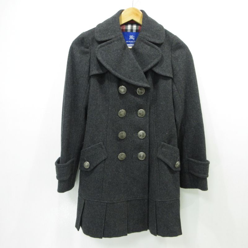 【三重本店】 中古 BURBERRY BLUE LABEL | バーバリーブルーレーベル ピーコート FNF03-709-08 グレー サイズ:36 【112】