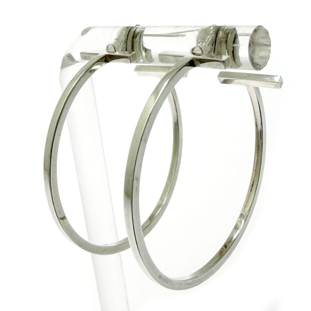 【中古】【保存袋付き】 TIFFANY&Co. ティファニー シルバー Tワイヤー フープ ピアス 5.4g 925刻印 574547 ピアス