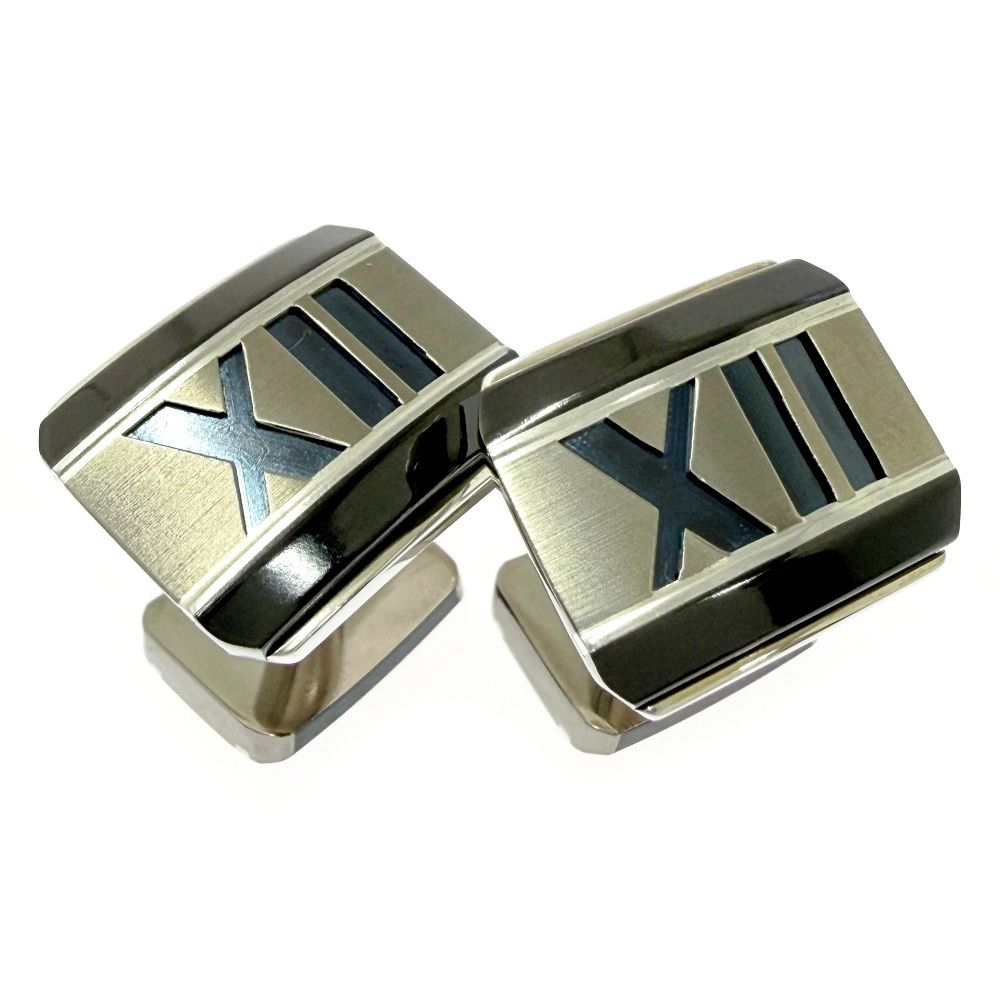【中古】TIFFANY&Co. ティファニー シルバー チタン アトラス カフス 13.2g 925/Ti刻印 568575 カフス