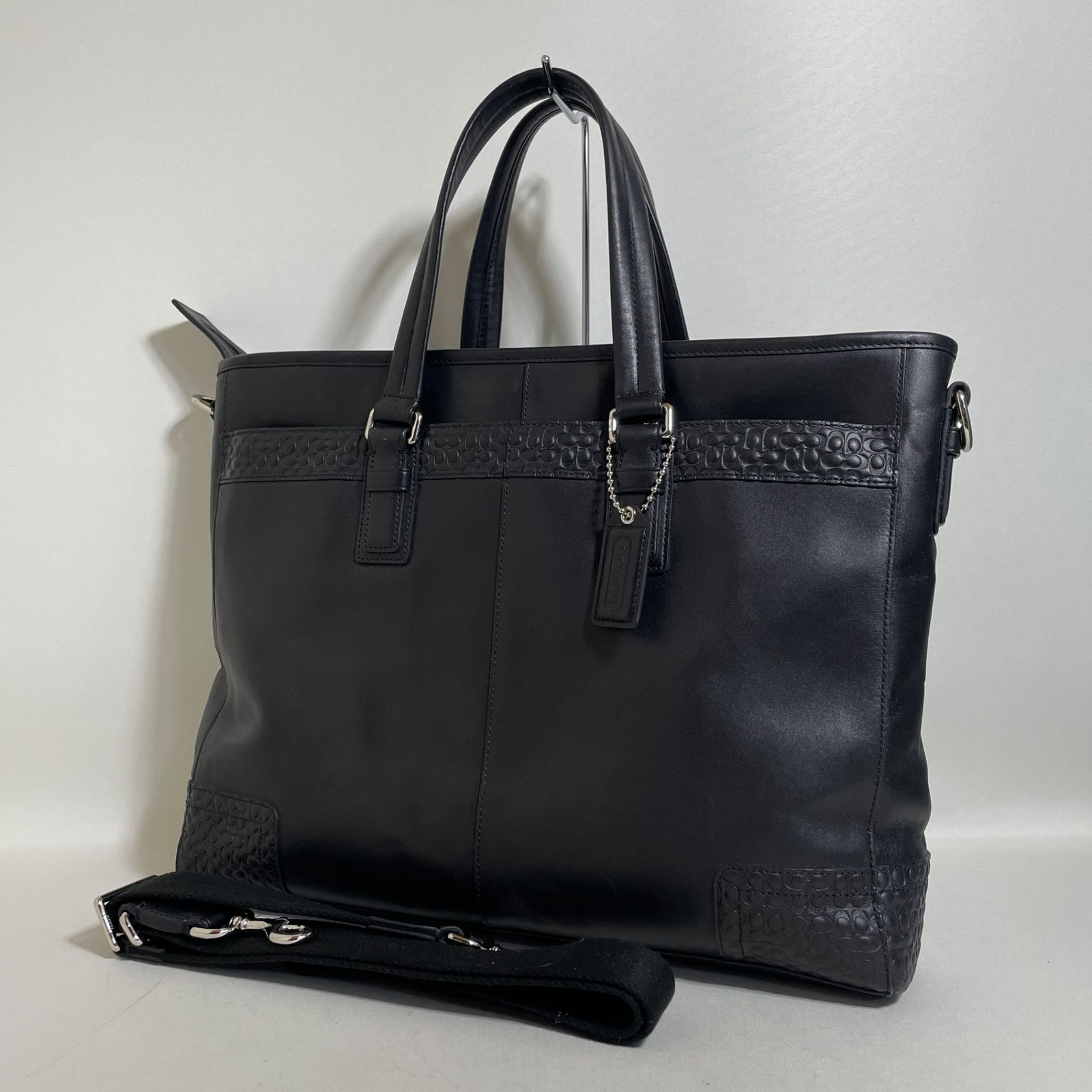 2605-169｜コーチ ミニシグネチャー 2WAYバッグ レザー ブラック