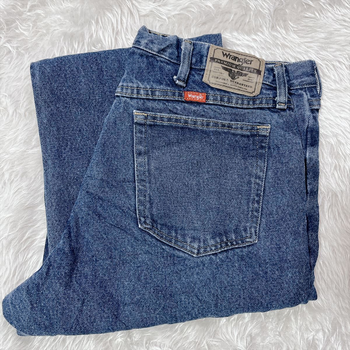 Wrangler】ラングラー 濃紺 デニム W36×L30 ワイドストレート ジーンズ 